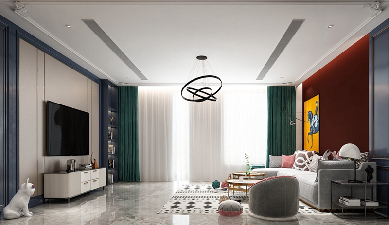 客厅一抹橙，立刻提升空间的视觉与品质！